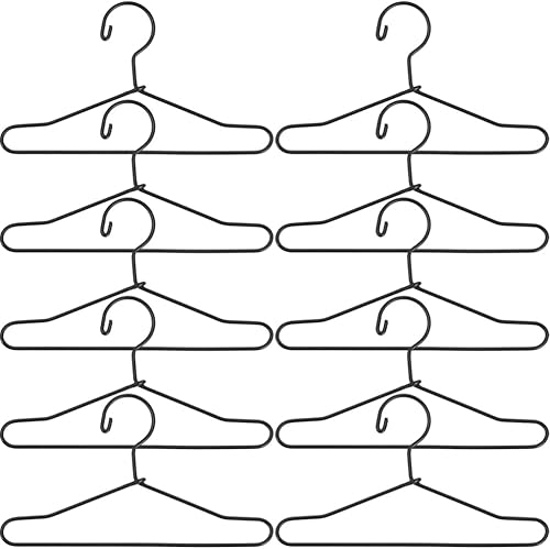 Miniatura 27 de Garment Rack Black Felt Hangers Mini Clothes Hangers 10Pcs Metal Doll Clothes Mini Doll ES Hanger Coat Accessories ES ES