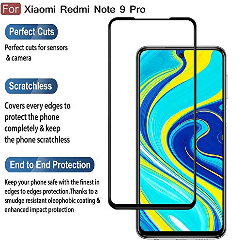 Image of ZARALA Tempered Glass Screen Protector Compatible for (Black) with Edge to Edge Coverage and Easy Installation kit (redmi note 9 pro)