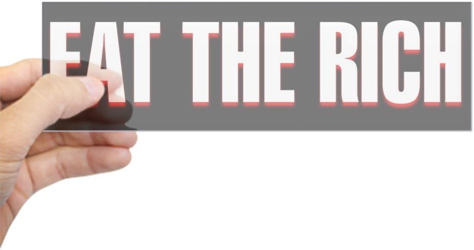 CafePress Black Eat The Rich 10"x3" Rectangle Vinyl Bumper Sticker Car Decal