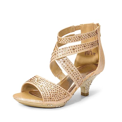 Image of DREAM PAIRS Girls Sandals Low Heel Dress Pump Sandals