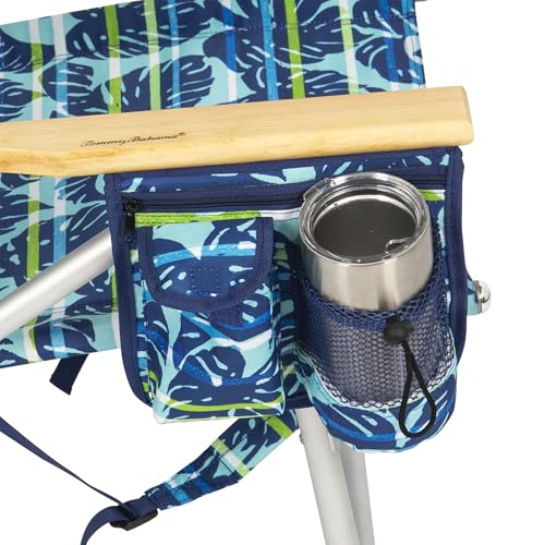Image of Tommy Bahama 4-Position Extended seat Height Easy in-Easy Out Folding Backpack Beach Chair