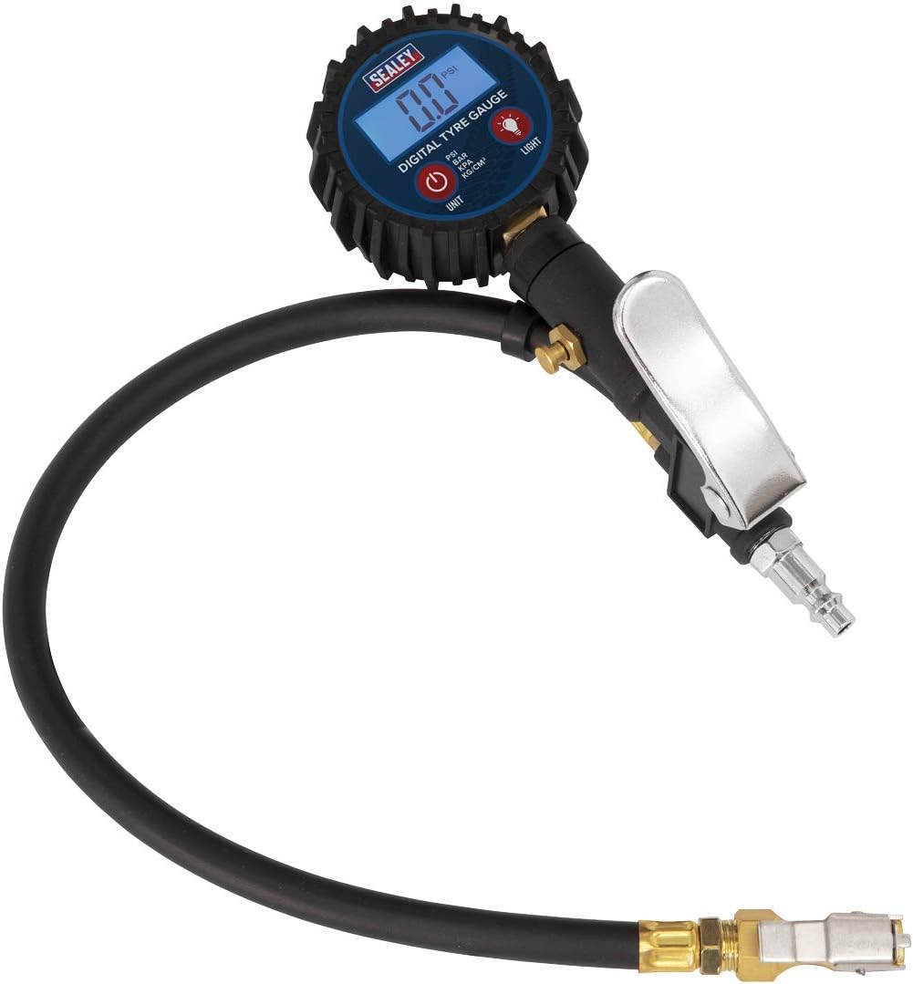 Sealey Compact Digital Tyre Inflator with Clip-On Connector - SA400