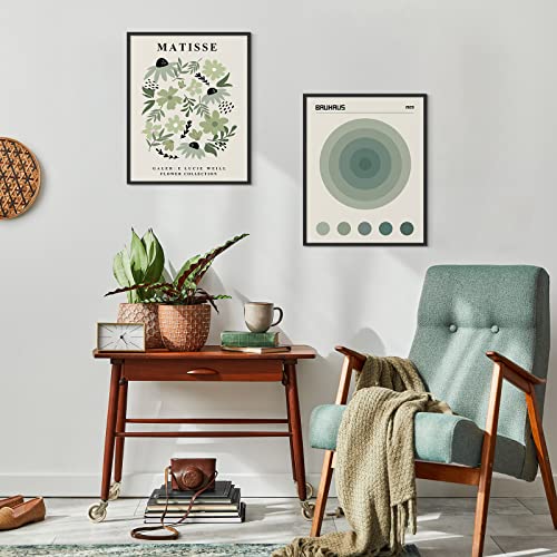 Image of Habseligkeit Green Posters for Room Aesthetic,Master Abstract Wall Poster, Retro Room Decor Aesthetic Vintage Prints for Wall Decor Unframed, 11x14in, Set of 6