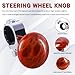 AICARS Car Steering Wheel Spinner Knob ABS Head Metal Ring Brown