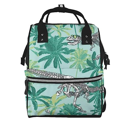 Sac à dos décontracté dinosaure tropical pour aller au bureau ou en cours