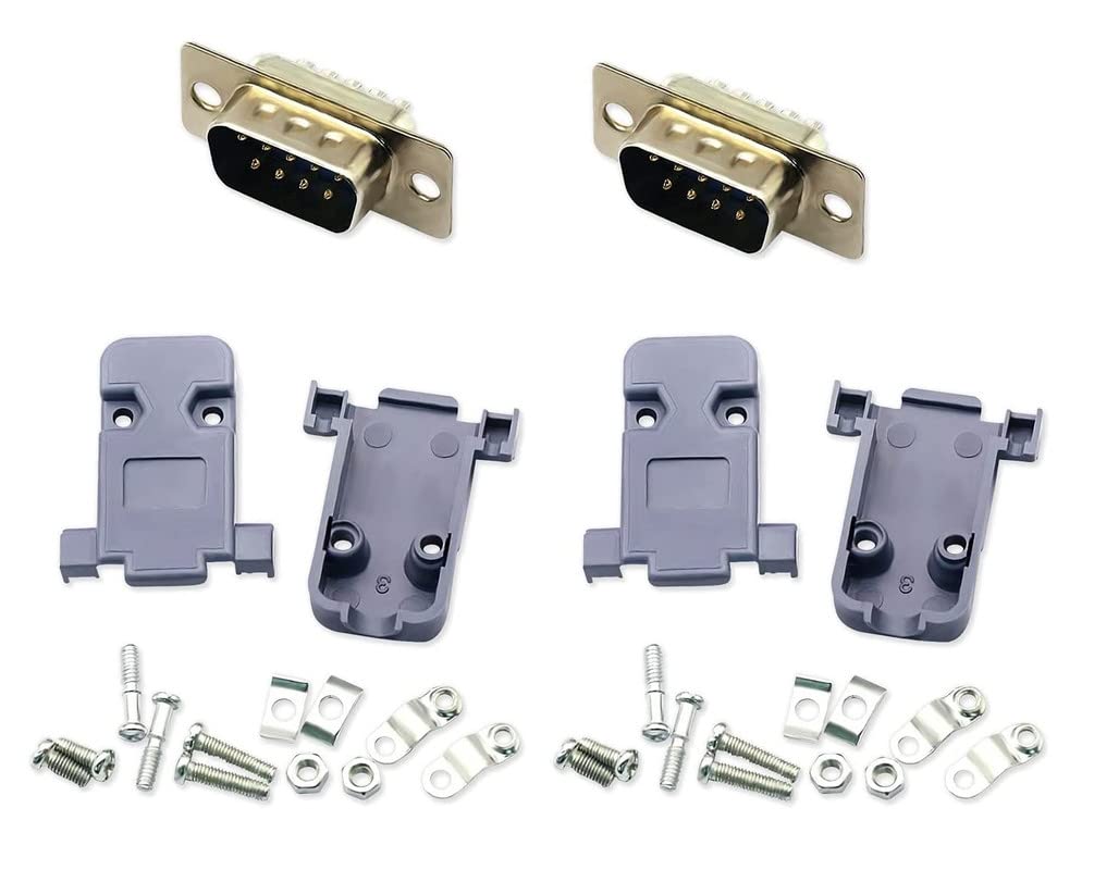 Erh India (Pack of 2 2 Rows Solder Type Plug D-SUB Male Plug RS232 DB9 Serial VGA 9 Pin for Soldering Socket Connector DB9 Connector Male rs232 Connector Male with Cover (B09Q38N247) Amazon Price History, Amazon Price Tracker