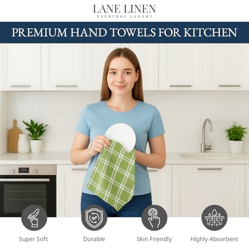 Image of LANE LINEN Cotton Dish Towels for Kitchen Quick Drying, Durable 4 Pack