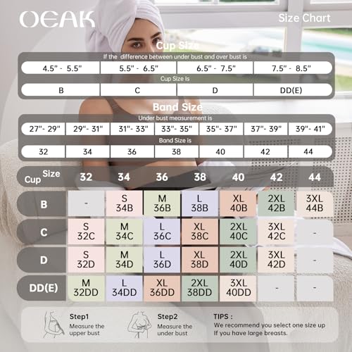 Image of OEAK Women Comfortable Jelly Bras No Underwire Seamless Full Coverage Bralette Buttery Soft Convertible Everyday Tshirt Bra