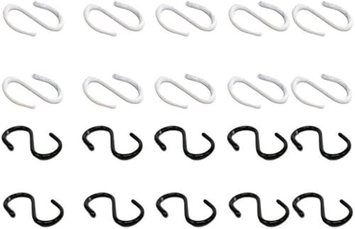 Miniatura 4 de EXCEART 20 ganchos en forma de S, conectores de gancho de alambre de metal, colgador de casa de muñecas en miniatura para manualidades, suministros