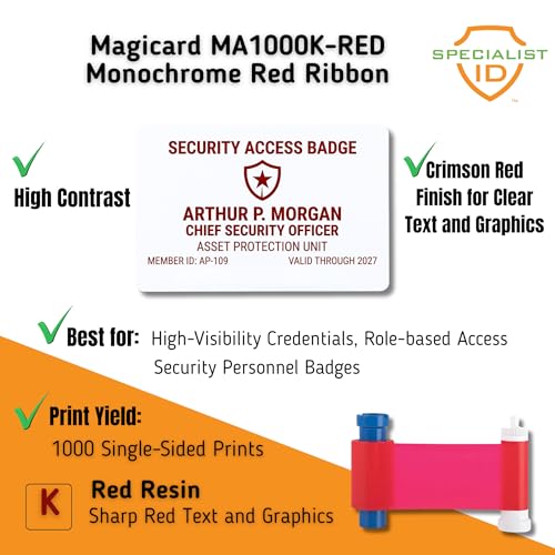 Cinta para tarjetas Magicard MA1000K-RED roja monocromo miniatura 2