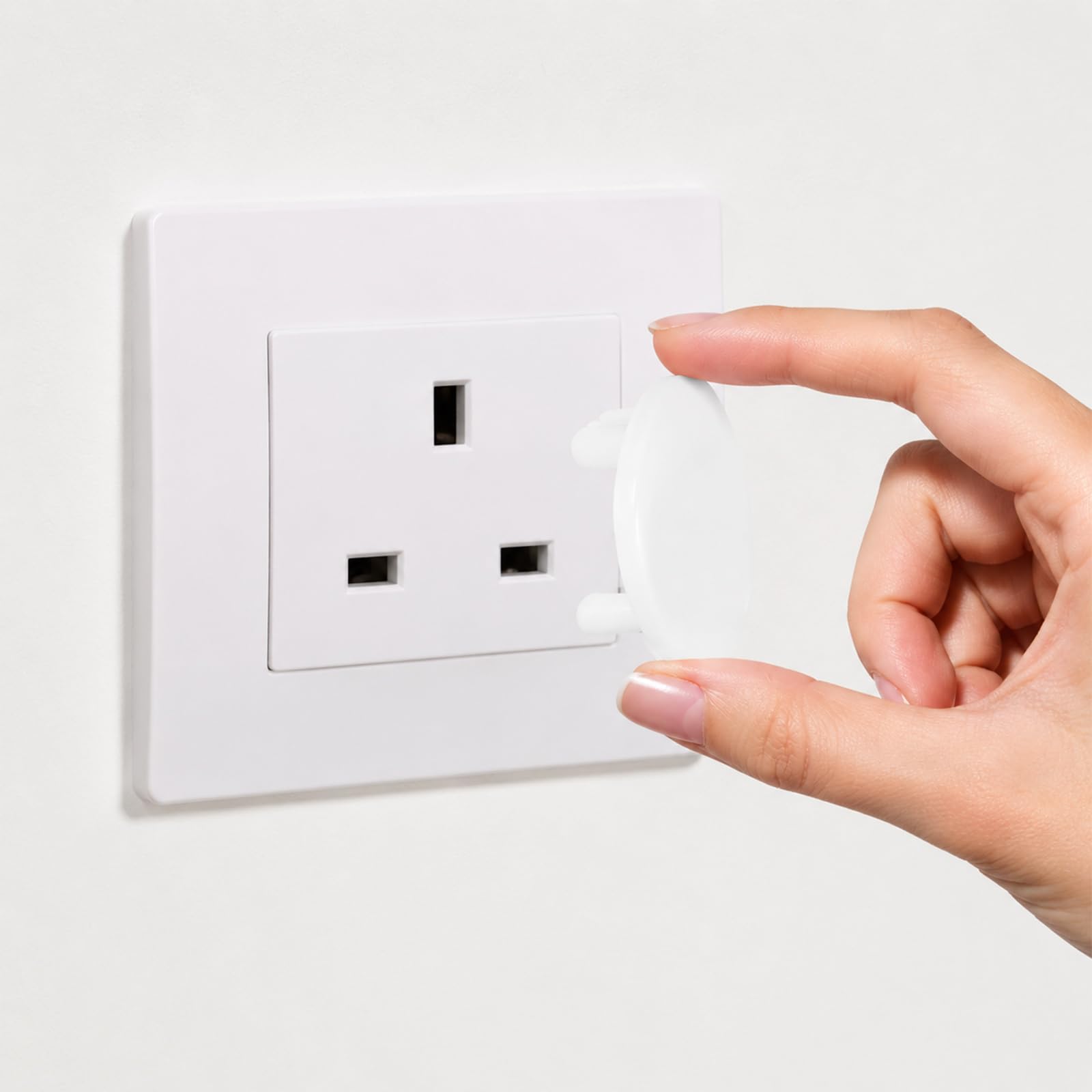 24 Pcs White UK Socket Covers,Baby Proofing Tight-Fit 3-Pin Safety Plug Guards,Childproof Electrical Outlet Protectors for Home, Nursery & Travel
