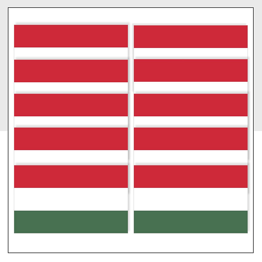 Hungary Flag Laptop Sticker Pack of 10 (25 x 15mm) Waterproof HUN Flag Labels for Helmet iPad Fridge Bike Van Packwith® #P1071