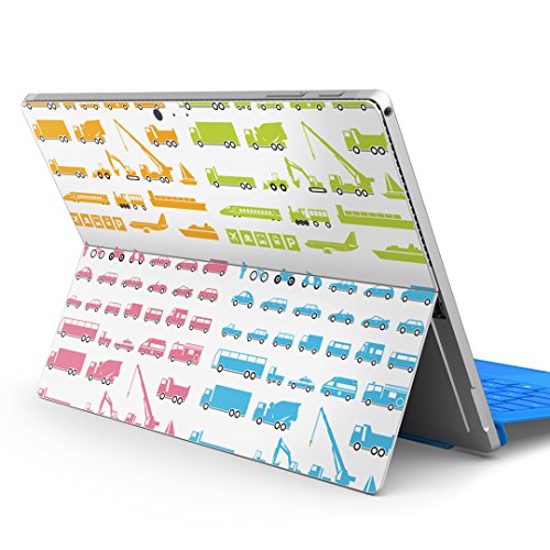 igsticker Surface pro7 (2019) pro6 pro2017 pro4 専用 スキンシール サーフェス ノートブック ノートパソコン カバー ケース フィルム ステッカー アクセサリー 保護 009385 乗り物 カラフル イラスト