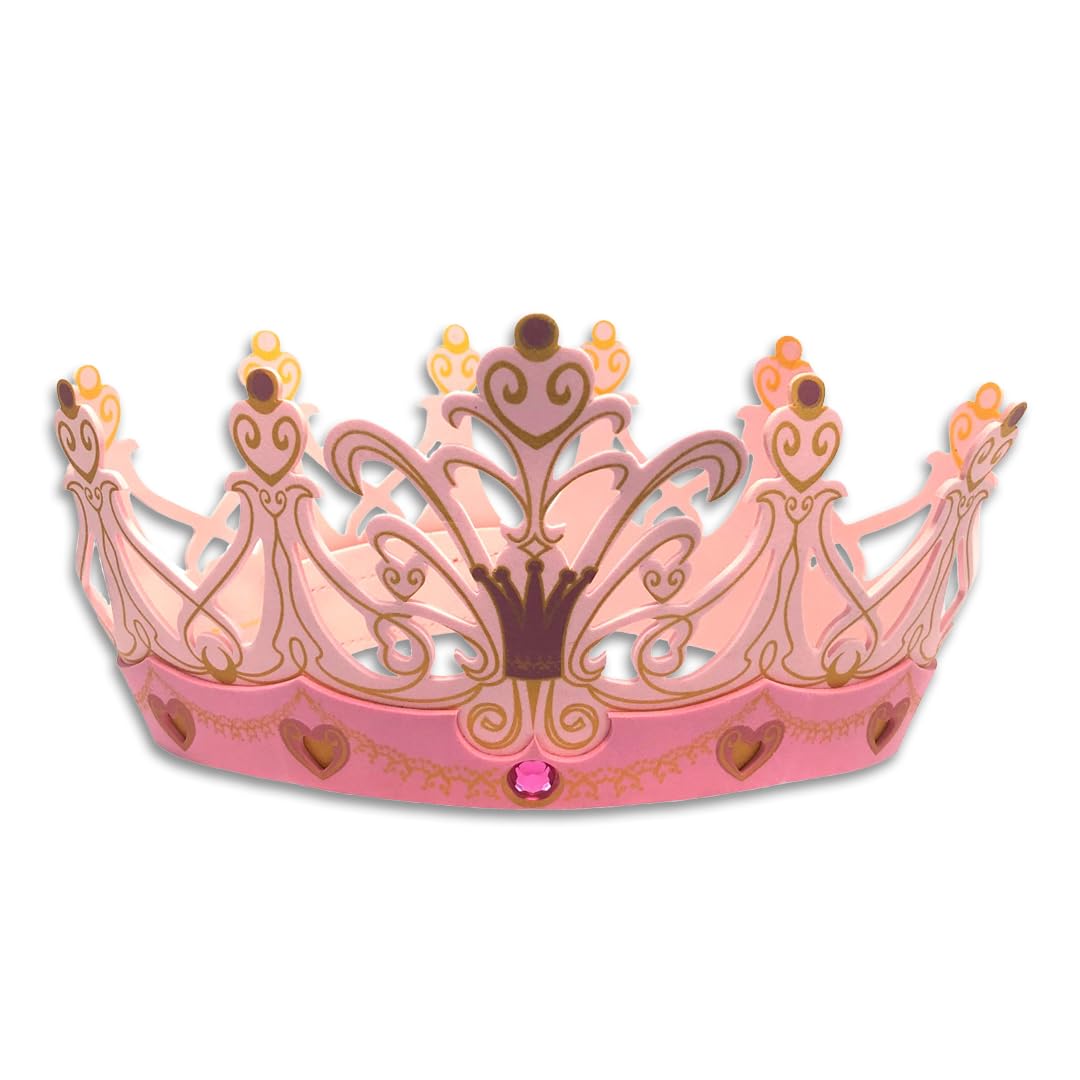 Liontouch - Queen Rosa Crown for Girls | Age 3-8 Years - Size Adjustable | Pretend Play Accessory in Pink for Dress Up, Royal Costumes & Fancy Dresses for Kids | Made of Durable Foam