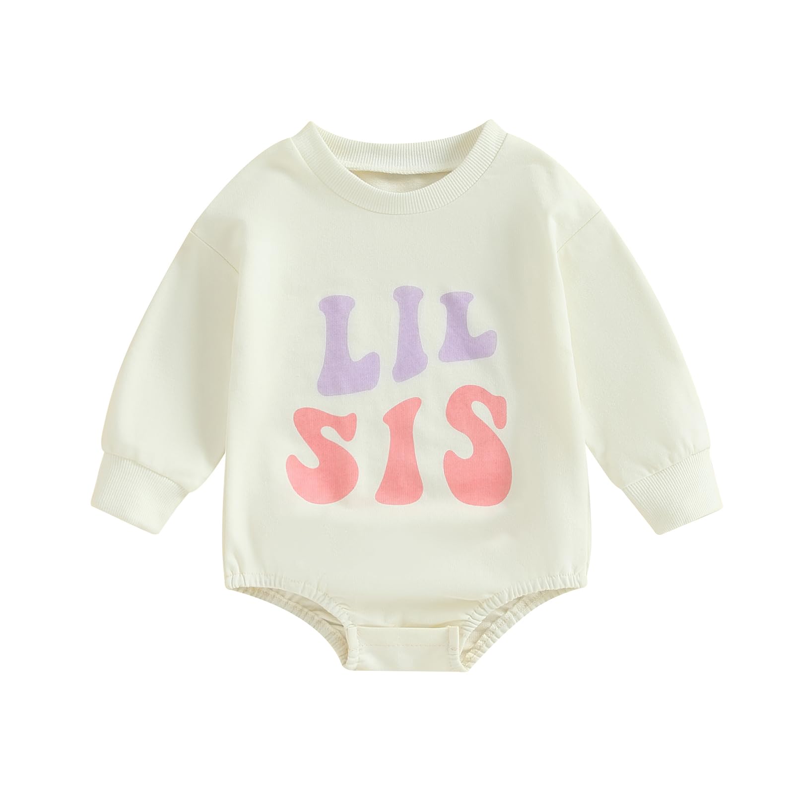 DcohmchDcohmch Big Sister Little Brother Matching Outfits Long Sleeve Sweatshirt Romper Shirt Baby Boy Girl Fall Clothes (Little Sister, 0-3 Months)