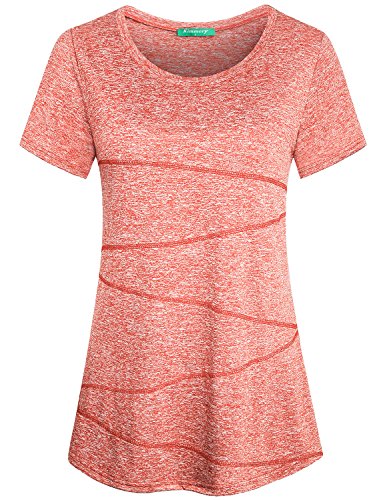 Kimmery Womens Running T Shirt, Beautiful Athleisure Cami Yoga Tunic Crew Neck Short