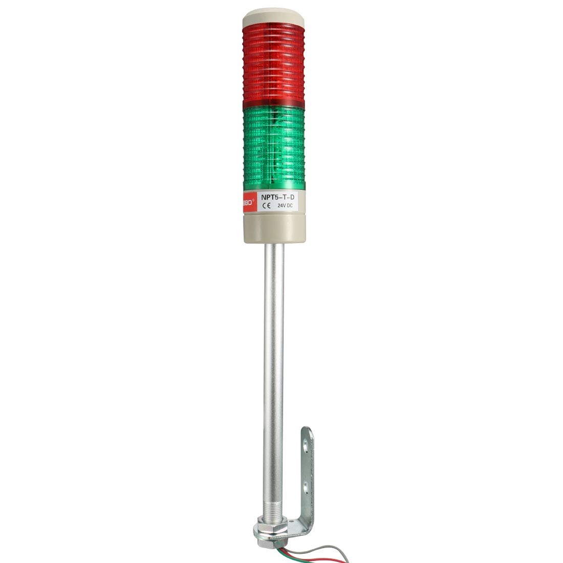 Ruilogod DC 24V Industrial Tower Signal LED Luz de advertencia Rojo y Verde
