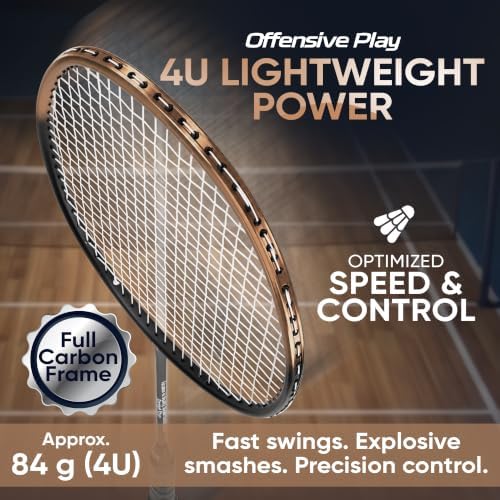 Racket Stop Carbon X PRO Badminton Racket, 4U Lightweight (70β75g) - 2