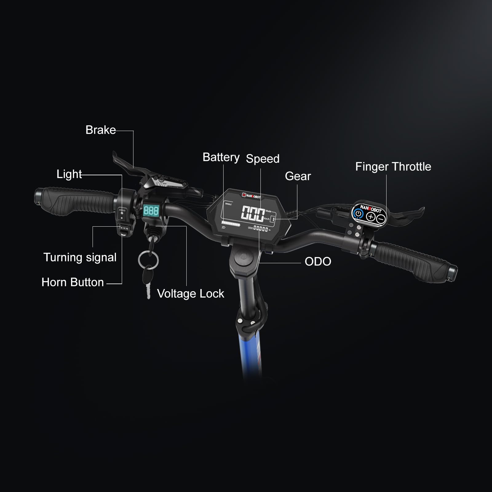 NANROBOT D4+ Electric Scooter Adults Fast Off Road Sport Scooters 2400W Dual Motor Up to 42MPH & 40Miles Long Range Heavy Duty Foldable Kick Scooter Electric for Adults with Suspension 10