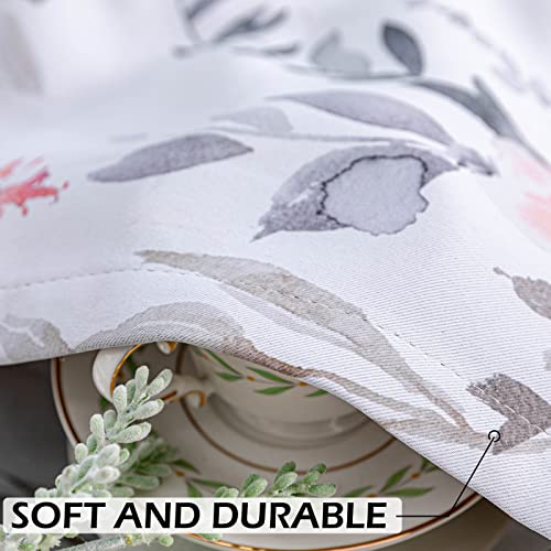Image of MYSKY HOME Floral Blackout Curtains for Kitchen Room Darkening Thermal Insulated Panels 54 Inch Long Light Blocking Grommet Rustic Curtains for Dormer Window, 2 Panels, Red