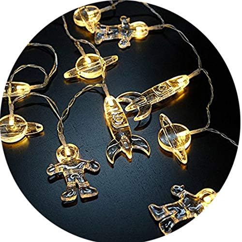 Fantasy Astronaut Spacecraft Planet Glowing Fairy String Lights Indoor & Outdoor Decorative Rope Light for Christmas Tree, Kids Bedroom,Party,Patio,Garden,Halloween-Battery Operated,10ft 20 LED