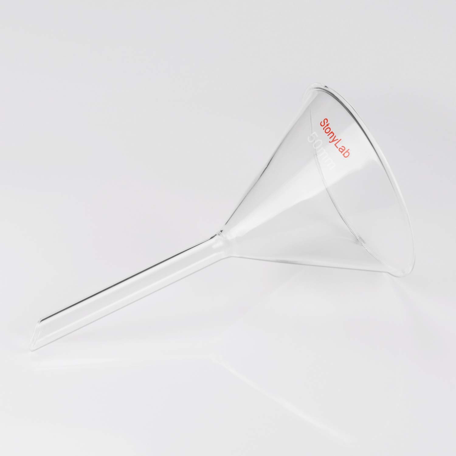 stonylab 2 Pezzi Imbuto in Vetro Borosilicato Glass Funnel, Imbuti da Laboratorio, Gambo Corto Diametro 50 mm, Lughezza Stelo 50 mm