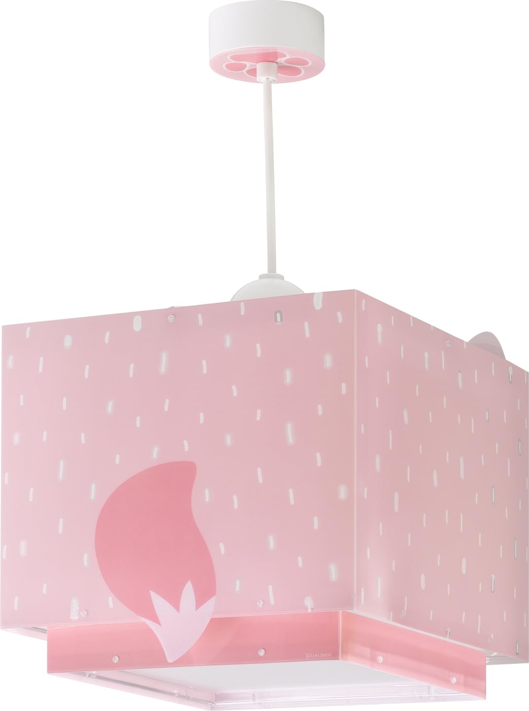 Dalber Lustre Chambre Lampe Suspension Plafonnier Pour Enfants, Little Fox Renard Animaux Rose, 64582M, E27