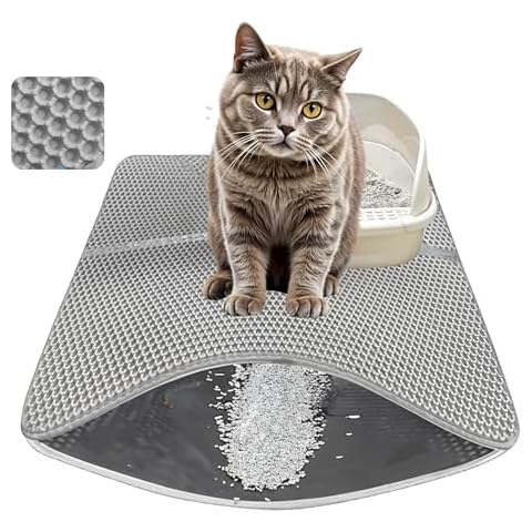 Trunxmon Large Cat Litter Mat with Honeycomb Design Cover