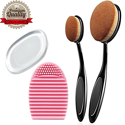 Professional Makeup Brush Set, VIVACE Multifuctional Brushes Pack with Silicone Sponge/Foundation Cream Concealer/Contouring Blending Tool (Essential Set - 4 Pieces)