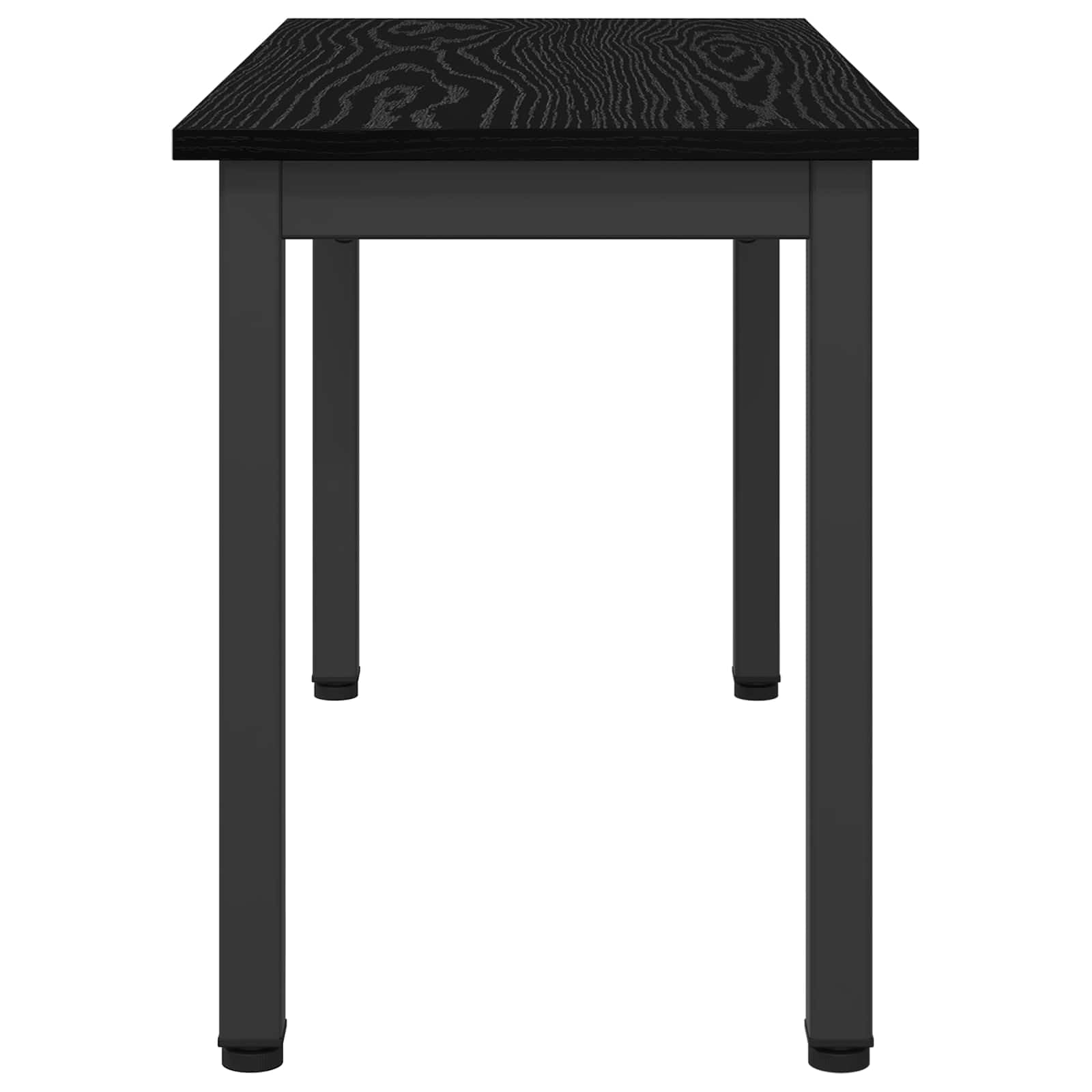 Ławka czarna o wyglądzie dębu wykonana z materiału drewnopochodnego z metalowymi nogami 80 x 35 x 45 cm, wytrzymała ławka do siedzenia do jadalni i salonu, zajmuje mało miejsca, łatwa w
