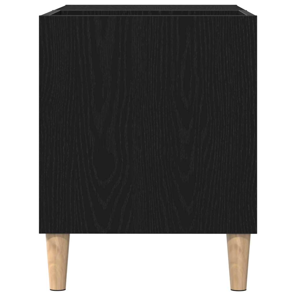Mueble porta vinilos roble negro 84,5 x 38 x 48 cm | Diseño minimalista, elegante para salón, ideal para colección de vinilos