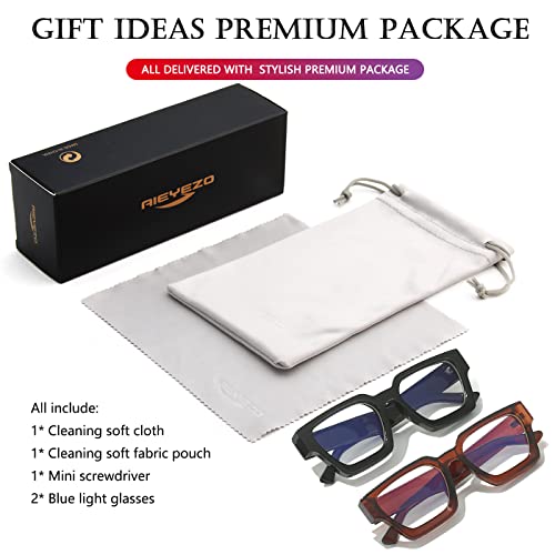 Image of AIEYEZO Square Thick Frame Glasses for Women Men Fashion Blue Light Glasses Trendy Chic Computer Eyeglasses