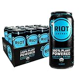 RIOT energy 100% Plant Powered Energy Drink (BERRY RIOT) Keto-friendly, Organic, No Added Sugar (16o