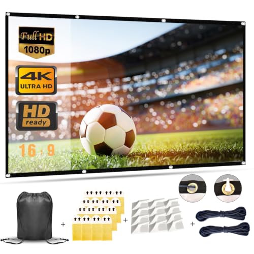 Mebios 120 Inch Projection Screen, Portable HD 4K Screen for...