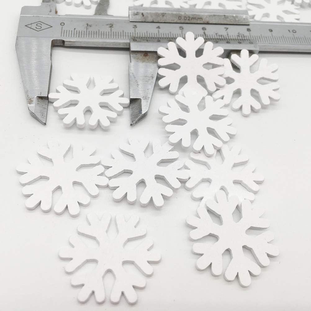Wooden Snowflakes Ornaments,100Pcs Unfinished Wood Snowflakes for Crafts image 5