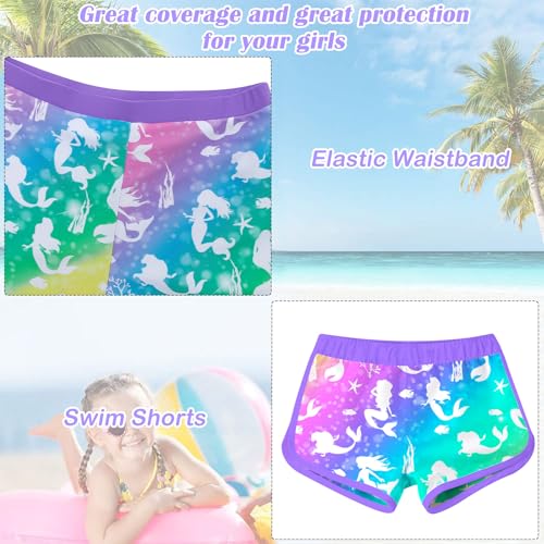 Image of TUONROAD Girls 2 Pieces Rash Guard Swimsuit Long Sleeve Tankini for 4-10 Years