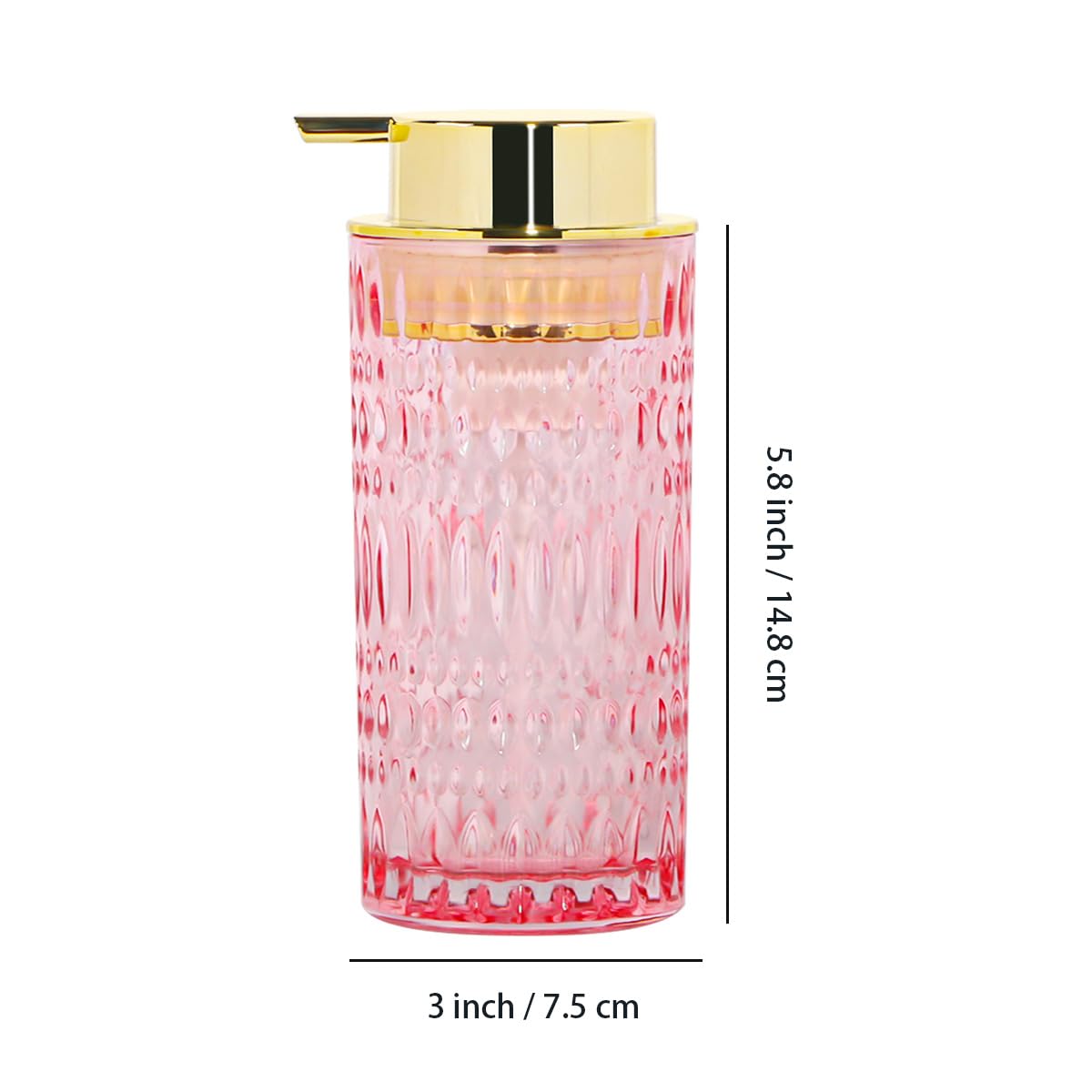 Schaumseifenspender, schäumender Handseifenspender aus Glas mit Pumpe, 400 ml, Badezimmer, nachfüllbar, Flüssiglotion, Pumpflasche, Behälter für Küche, Arbeitsplatte, Dekor (1, Roségold)