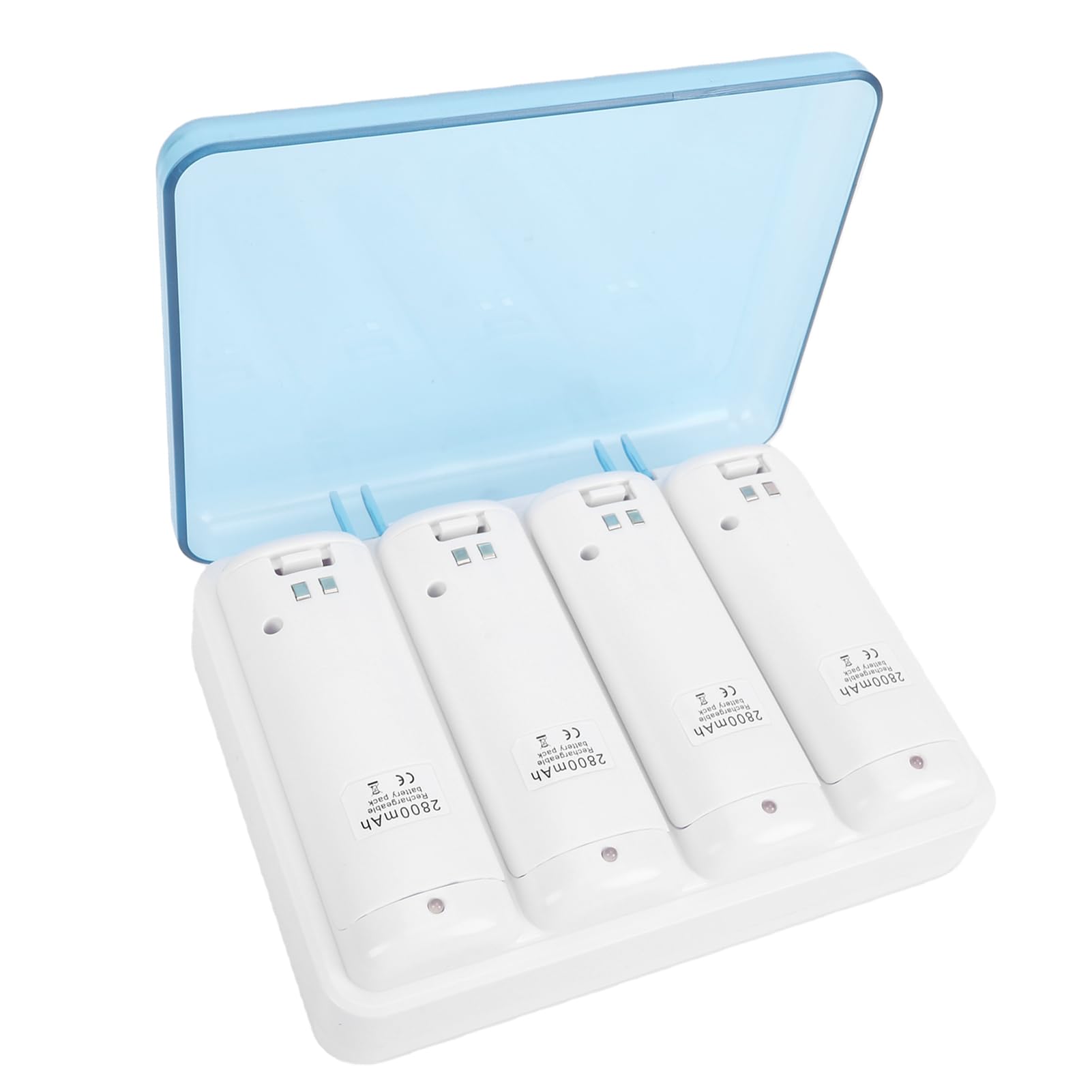 Topiky Caricabatterie Efficiente per Telecomando 4 in 1 con Batterie da 2800 MAh per un Gameplay Prolungato per i Giocatori (WHITE)