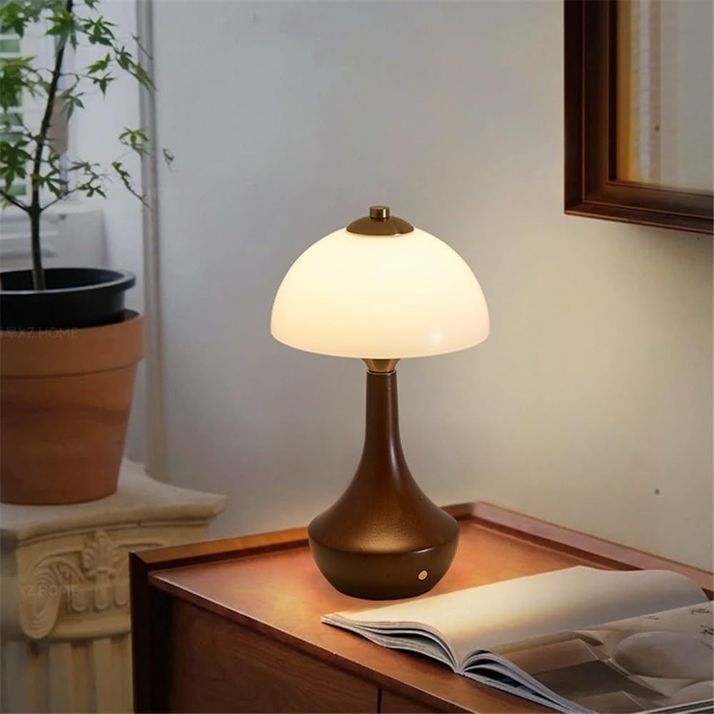 Lampa biurkowa Lampa stołowa retro do sypialni, stolik nocny, drewniana dekoracja