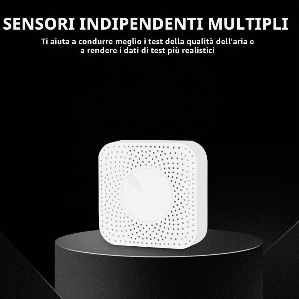 Irfora Tuya Zigbee Intelligent Air Housekeeper 6 in 1 monitor di qualità dell'aria PM2.5, formaldeide, TVOC, CO2, rilevatore di temperatura, umidità per ufficio domestico