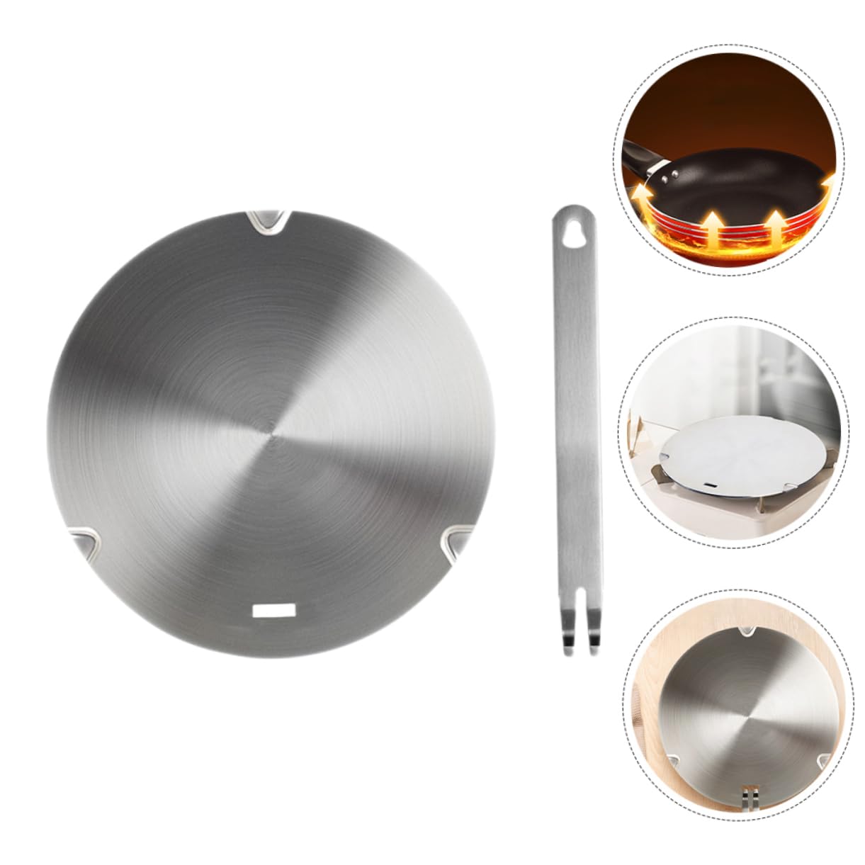 COLLBATH Placa De Conducción De Calor para Inducción y Gas Difusor De Calor Multiusos Protector De Cocina