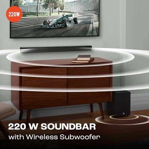 Image of JBL Cinema SB170, Dolby Digital Soundbar with Wireless Subwoofer for Extra Deep Bass, 2.1 Channel Home Theatre with Remote, HDMI ARC, Bluetooth & Optical Connectivity (220W)