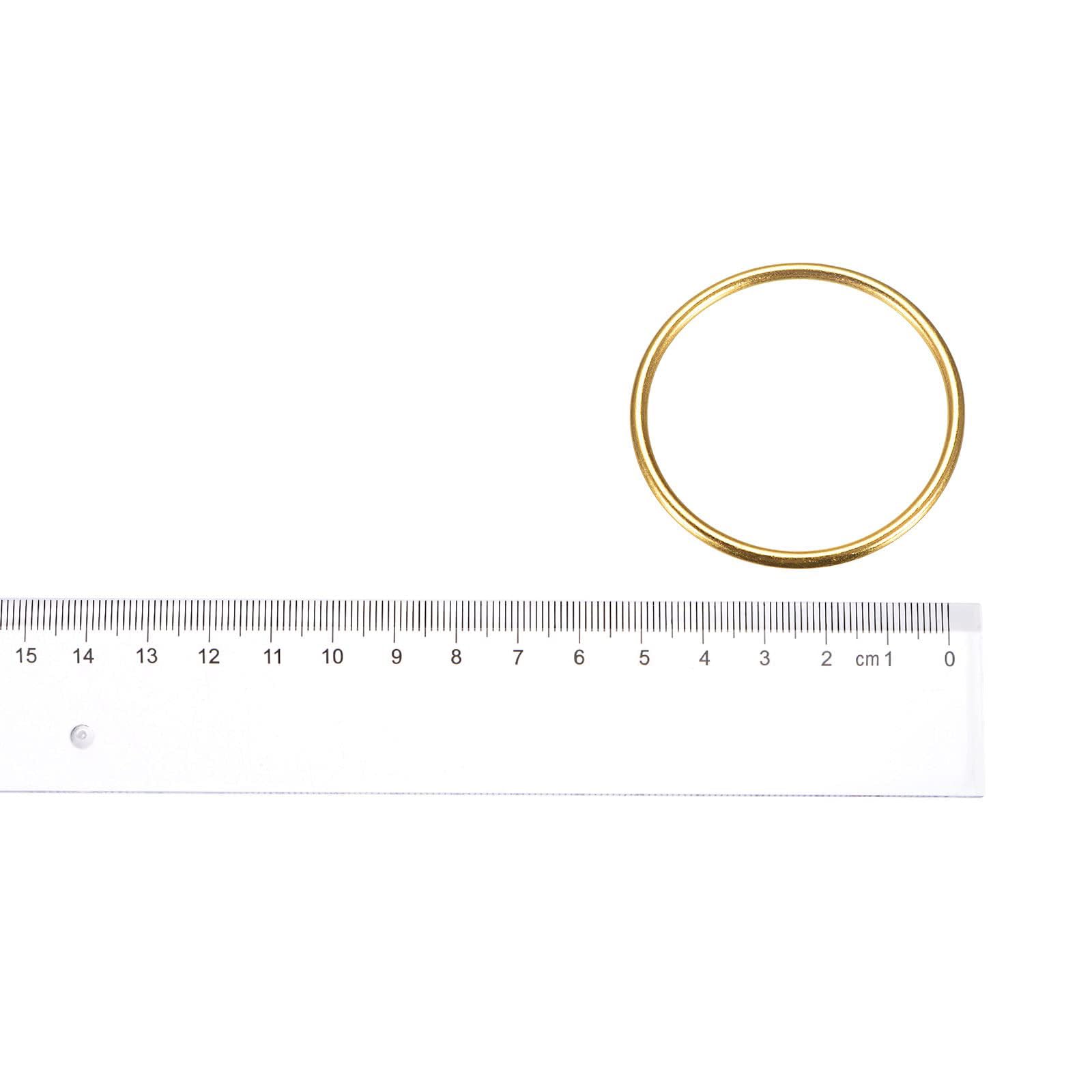 MACHSWON Zinc Alloy O Rings 40mm(1.6") ID 3mm Thick Multi-Purpose Welded O Buckles Heavy Duty Smooth Solid Ring for Bag Straps Belts Pet Leashes and DIY Crafts Gold 5pcs - Image 2