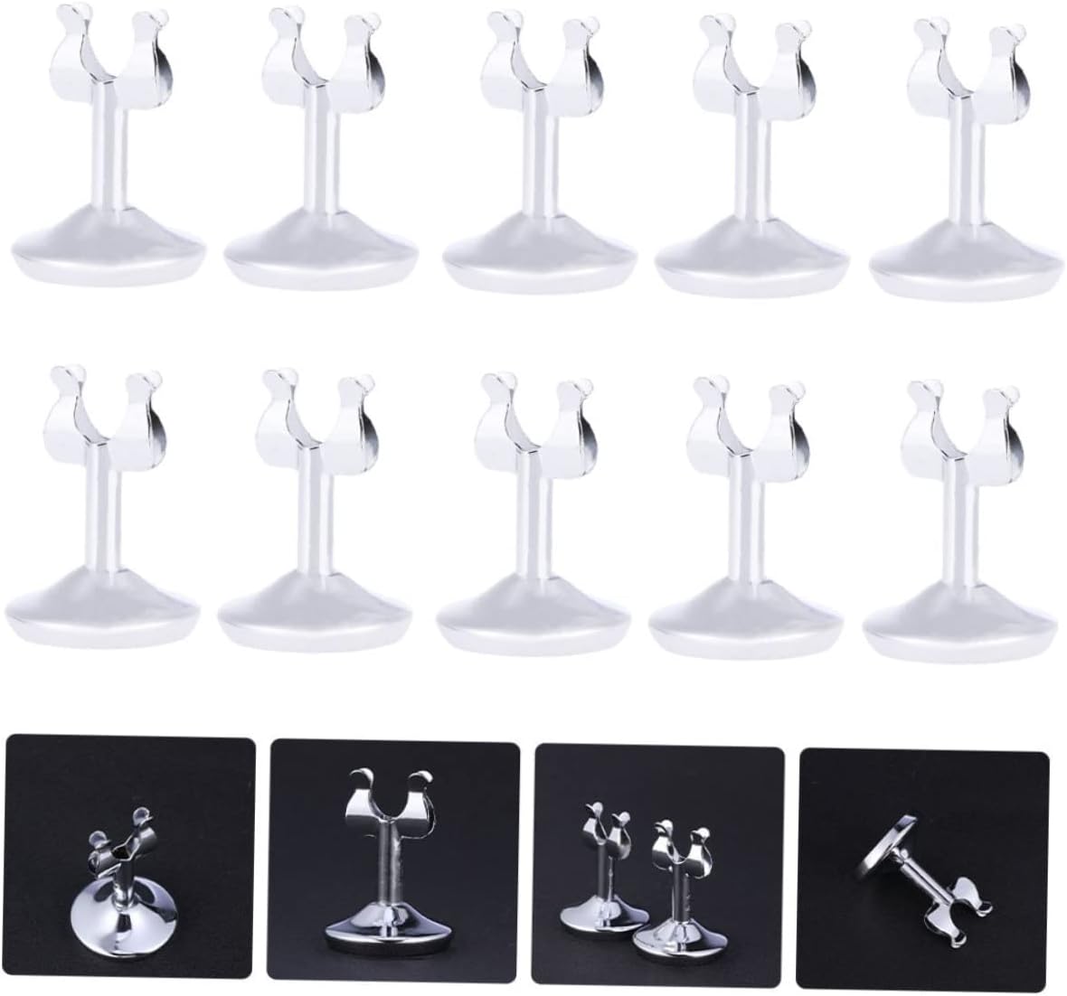 Gatuida 10pcs U-Shaped Card Holders Multi-Function Number Stands Desk Accessory for Events