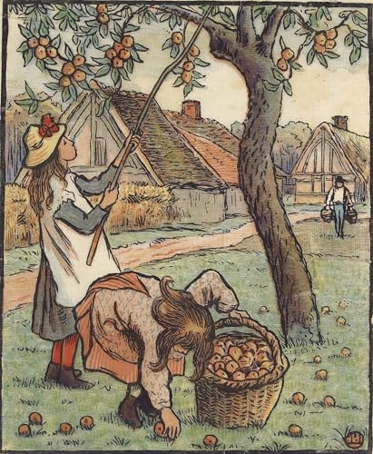 Lienzo decorativo premium La cosecha de frutas de Lucien Pissarro en 60x90cm