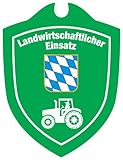 Material: 100% Polycarbonat KLK Unisex – Erwachsene Landwirtschaftlicher Einsatz Bayern Autoschild, Grün, One Size