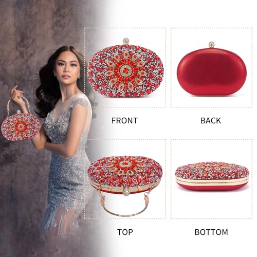 Image of Sparkly Women's Evening Clutch Purses Rhinestone Bag Luxury Handbags For Weddings Formal Prom Party