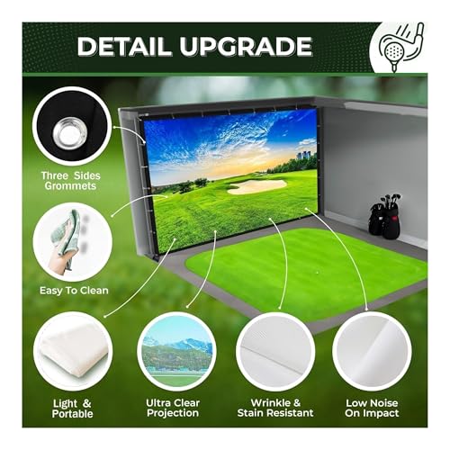 Toile de projection de golf pour garage et jardin avec écran d'impact 10x8