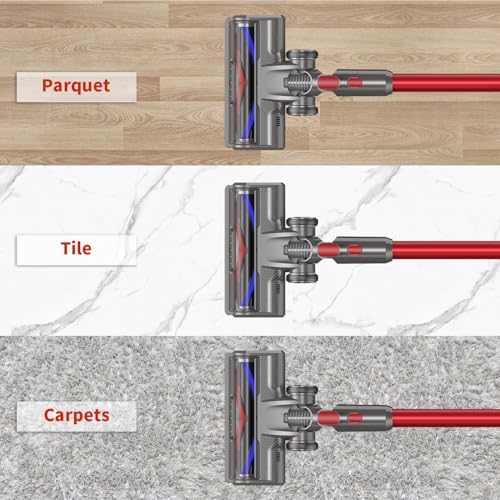 PHALIPIC Bürste Zubehör Kompatibel mit Dyson V7 V8 V10 V11 V15 Staubsaugern Bodenbürste mit Frontlichter Design für kurzflorige Teppiche und Hartböden