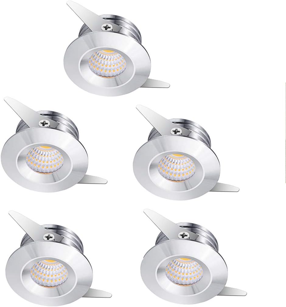 5-Pack Small Recessed Ceiling Lights, Midore 3W 4inch LED Small Spot Lamp Ceiling Light with Transformer Flush Mount Downlights for Living Room Bedroom Kitchen Bathroom Cabinet etc (Cold White)